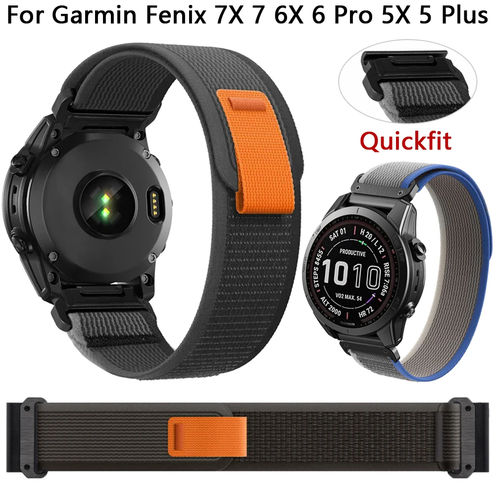 Ремешок нейлоновый для Garmin Fenix 7X 7 6X 6 Pro 5X 5 Plus 3 HR, спортивный браслет для наручных часов, аксессуары для часов, 22 26 мм