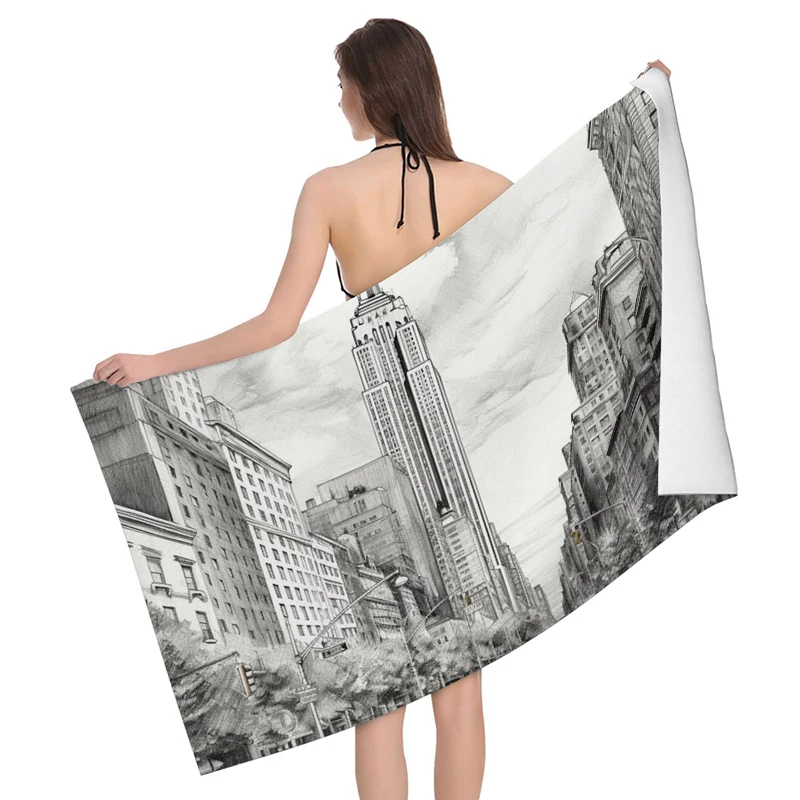 Home bath towels for the body towels bathroom quick drying microfiber beach Oil painting style man large sports towel aaaa - Image 2