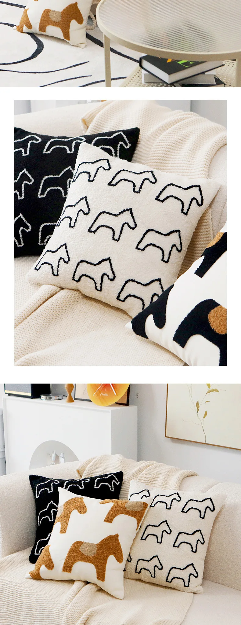 Nette kinder Pferd Nordic Minimalistischen Kissenbezüge Für Home Sofa Bett Wurf Kissen Fall Wohnzimmer Dekorative – Detail 4