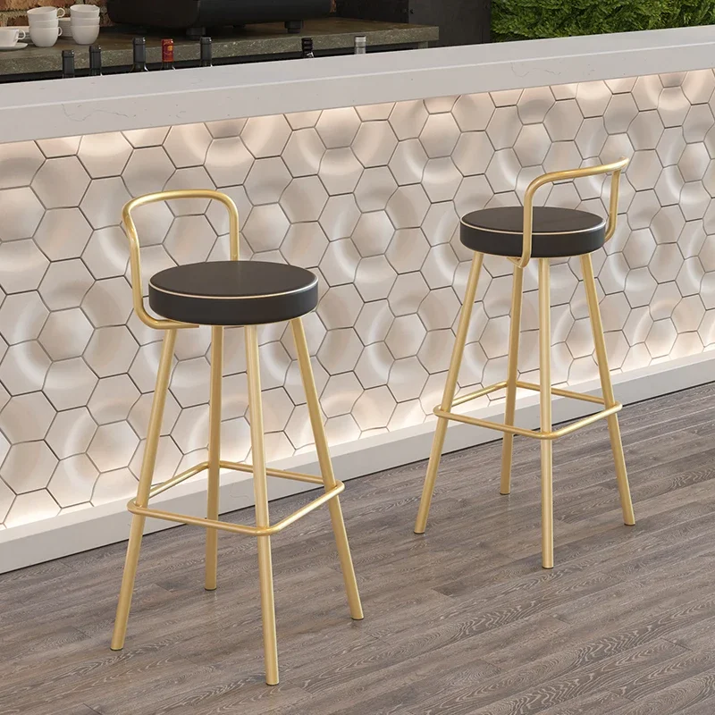 

Golden Nordic Counter Height Bar Chair Barber Metal Modern Cafe Soft Computer Chair Office Chaises Bar Nordic Furniture