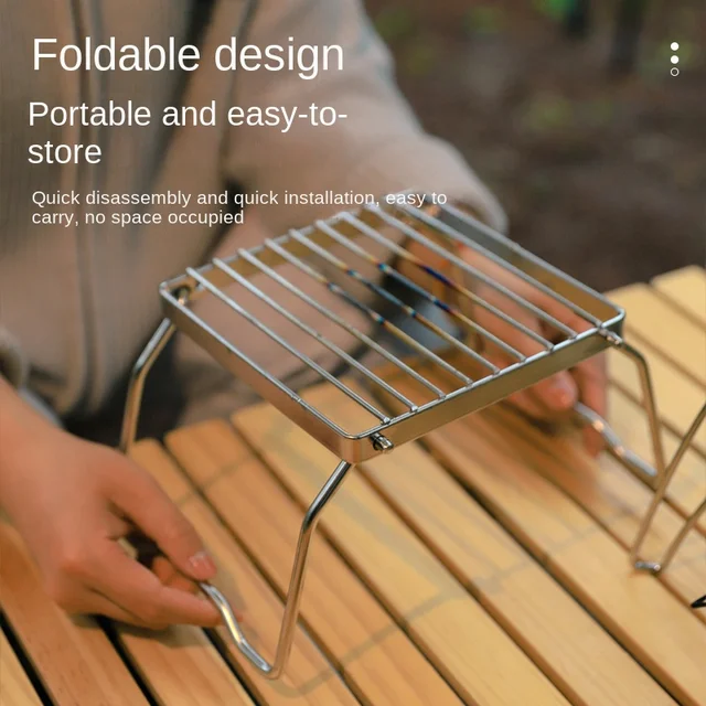 Stainless Steel Stove Holder – Portable Folding BBQ Rack & Pot Stand 5