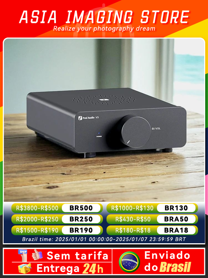 SALE Fosi Audio V3 Stereo Power Amplifier 300W x2 TPA3255 Class D Mini Speaker Amp 2 Channel Audio Amplifier for Passive