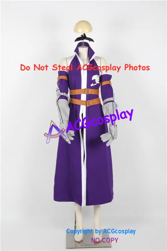 

Fairy Tail Cosplay Erza Scarlet Cosplay Costume purple dresses include long stockings and headdress acgcosplay