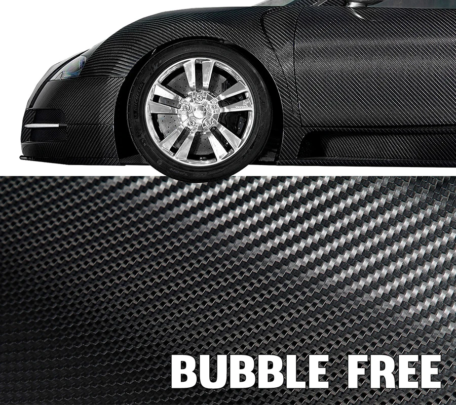 

4D Carbon Fiber 30cm X150cm Black Wrap Vinyl Covering Film Car Sticker Decal Roll Sheet with Air Bubble Free 12"X 60"