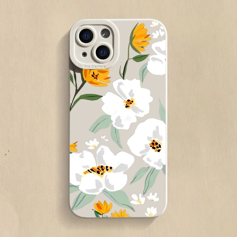 thumbnail image 1 of Funda de silicona con diseño floral de lujo para iPhone 16, 15, 14 Plus, 13 Pro Max, 12, 11, X, XS, XR, 7, 8, 16 Plus, SE, funda suave a prueba de golpes, 1 of 5