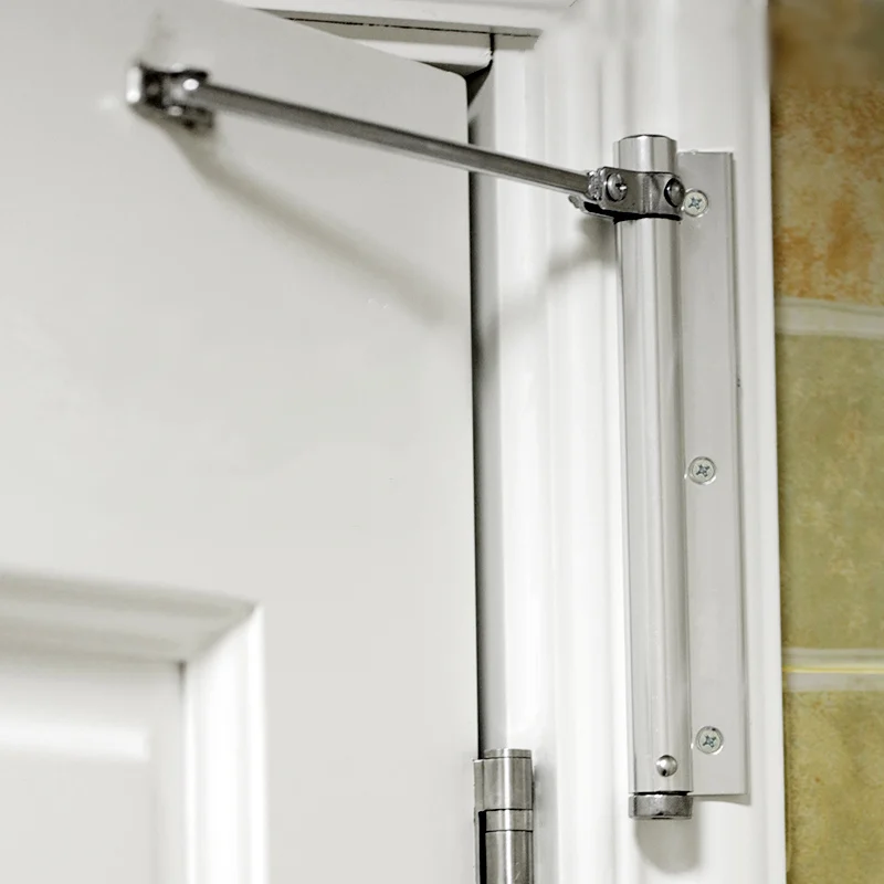 1 Set Automatic Spring Door Closer Hydraulic Mute Hidden Spring Door Closer Home Light Open Hardware 50kg