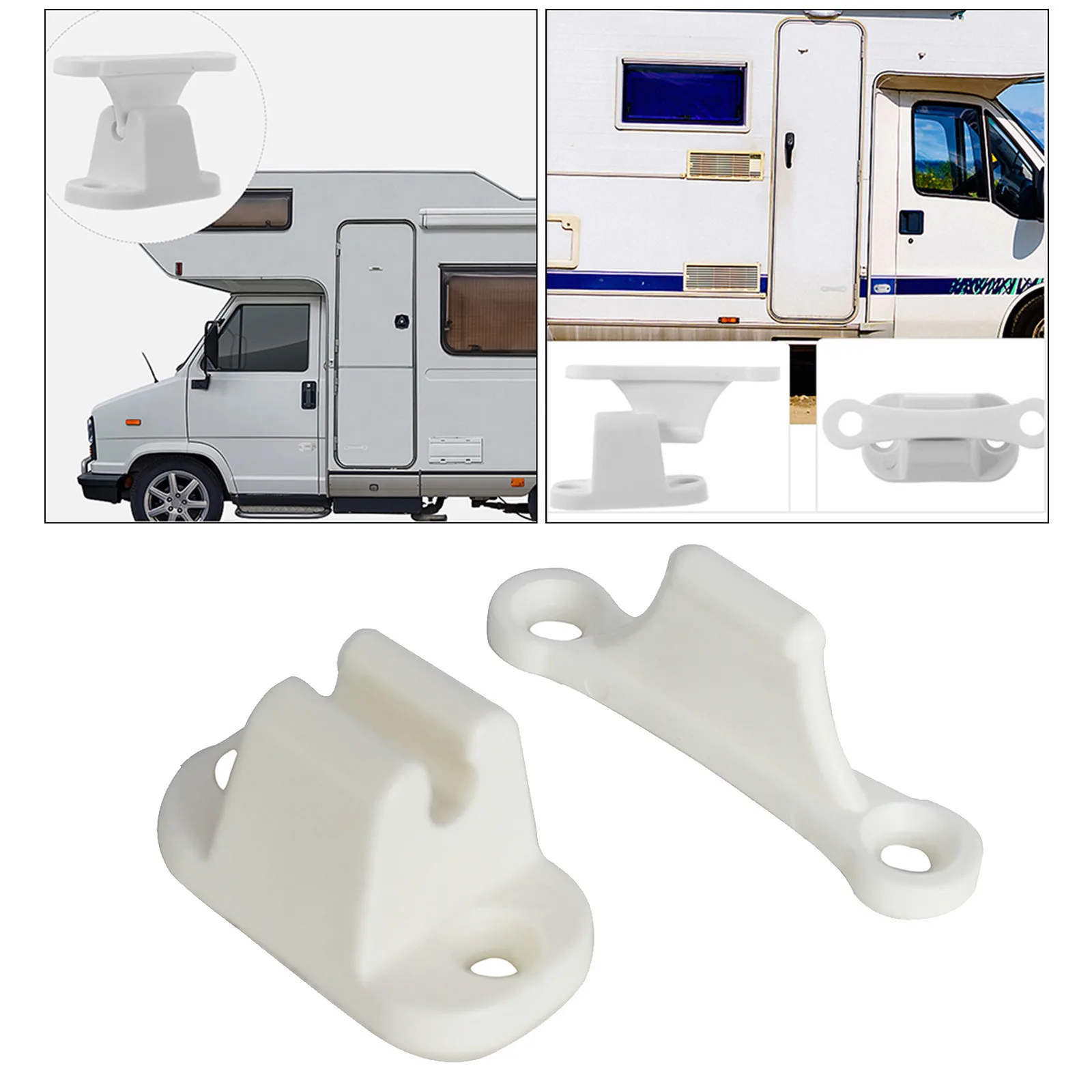 1 Pcs Car Caravan Or Motorhome White Plastic Main Door Catch Retainer Holder CDR7 Caravan Accessories Door Retainer Catches aluminium front door white 110x207 5 cm