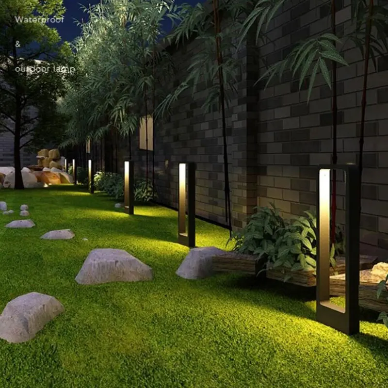 Waterproof Led Garden Lawn Lamp Modern Aluminum Pillar Outdoor Courtyard Vlla Landscape Bollards Light led lamp