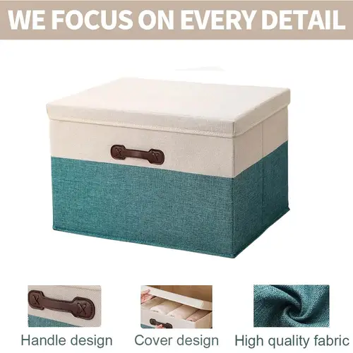 S/M/L/XL Foldable Linen Storage Boxes with Handle Wardrobe Organizer 1pc Basket Space Saving Cube Drawer Bin for Home Camping - Image 4
