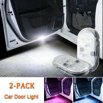 LED 자동차 도어 라이트, 자동차 인테리어, USB 충전식, 마그네틱 제어 스위치, 야간 램프, LED 자동차 도어 신호, 환영 조명, 2 개