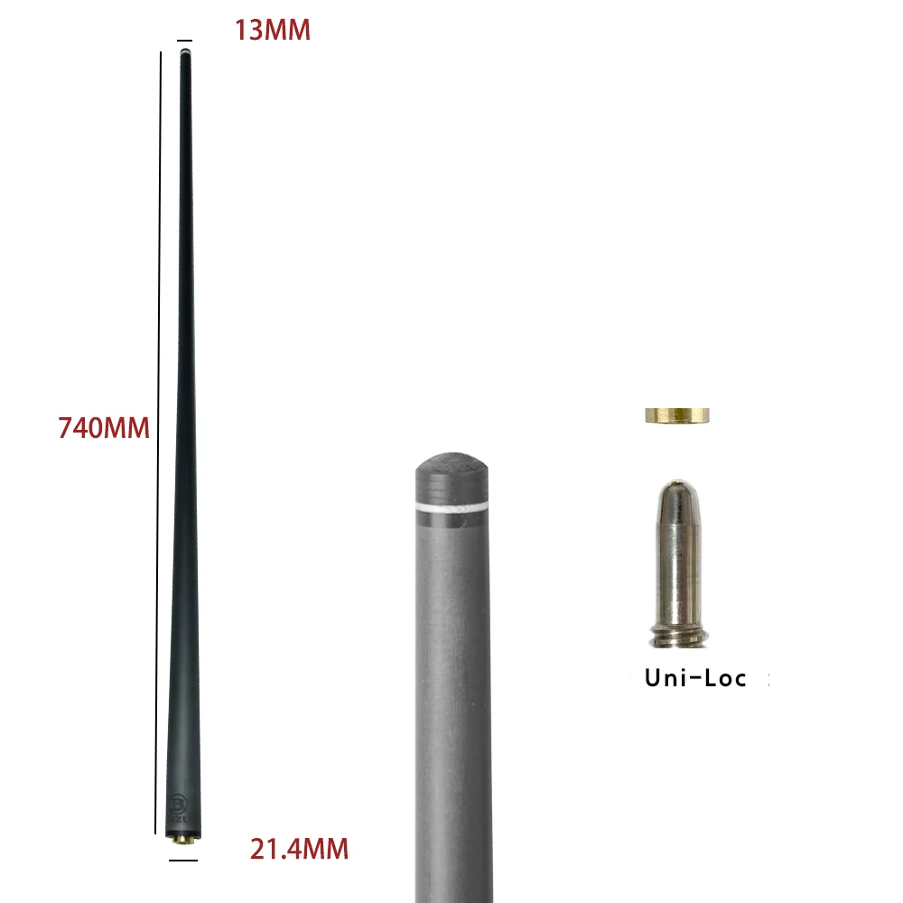 BIZU 13 ミリメートルカーボンプールビリヤードキューシャフトブラック