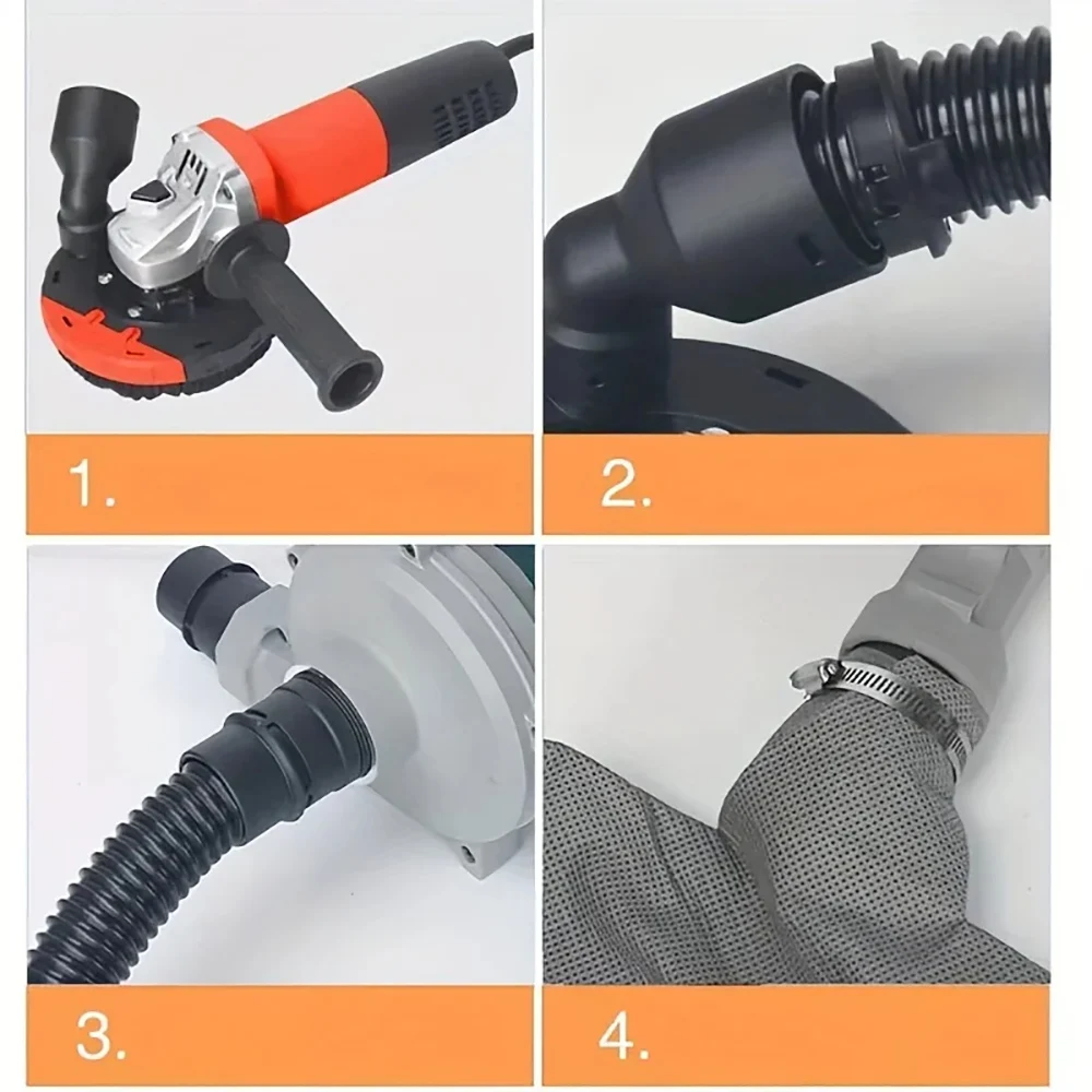 100/115/125/150 Angle Grinder Dust Cover Surface Grinding Cutting Dust Shroud Concrete Stone Dust Collection Cover
