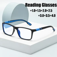 Vintage Square Frame Anti Blue Light Reading Glasses for Women Men Unisex Prescription Far Sight Diopter Eyeglasses Plus+1.0+1.5 1