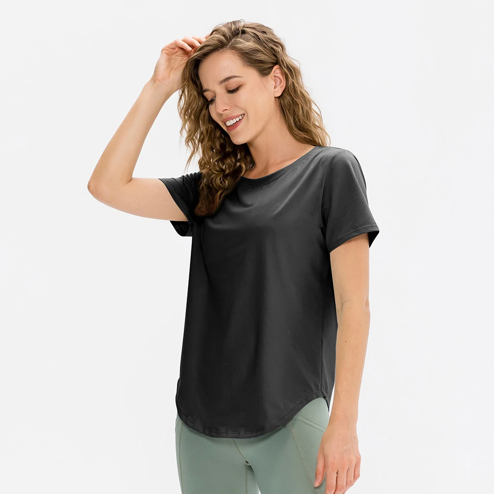 

Casual Shirts Lulu Short Sleeve Shirts Loose Top Women Tops Relaxed Fit Blouse Breathable Basic Short Sleeve for Summer
