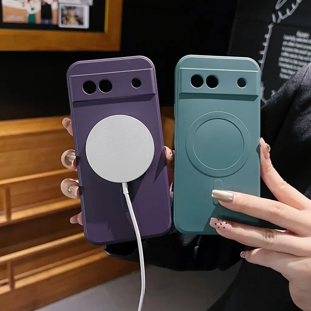 Magnetic Candy Matte Silicone Shockproof Case with Camera Protection