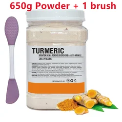 Chamomile & Rose Hyaluronic Acid Moisturizing Facial Mask Powder with Silicone Brush - 650g (B- Turmeric)