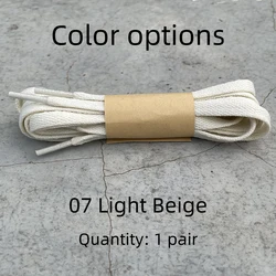 Premium Unisex Flat Canvas Shoelaces in Pure White/Beige Off - White - 160cm (07 Light Beige)