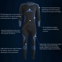 Ensemble de sous-vêtements thermiques pour hommes et femmes, Compression à séchage rapide, haute élasticité, serré, sans couture, Sports d'hiver, survêtement de snowboard 3