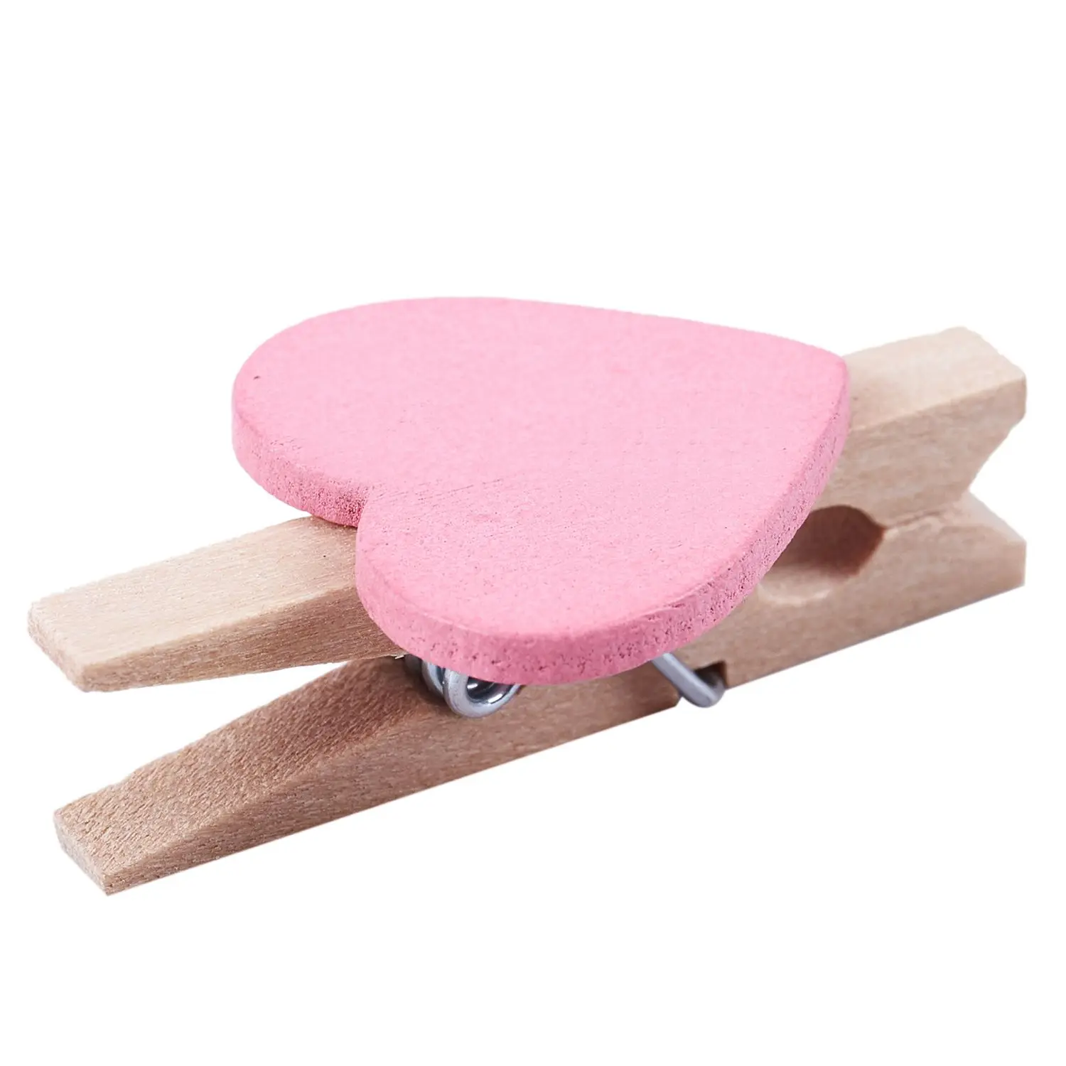 Mini Love Heart Shape Wooden Clips Message Photo Holder Album Card Paper Pegs 20 Pcs wooden clips