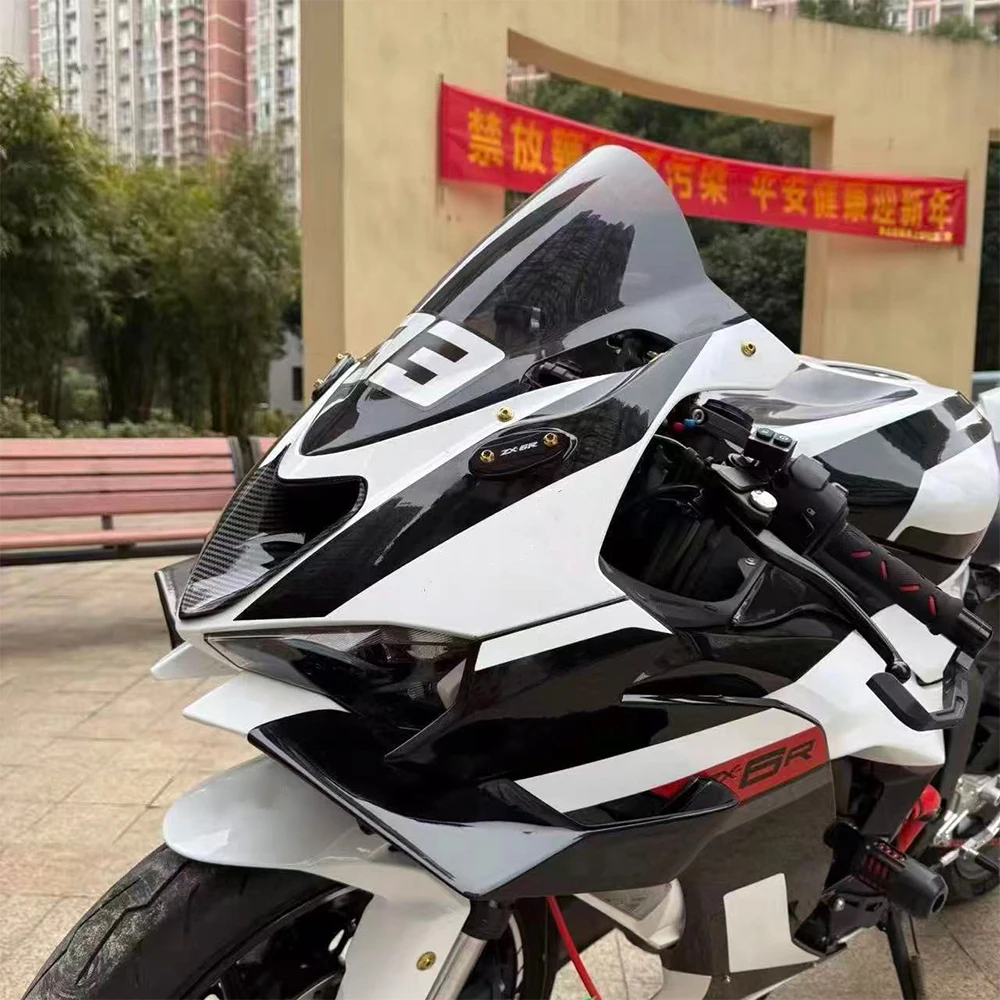 가와사키 ZX-6R ZX636 2023-2025 오토바이 액세서리 스포일러 프론트 에어로다이나믹 윙 스포일러 사이드 윙렛 에일러론 고정 날개