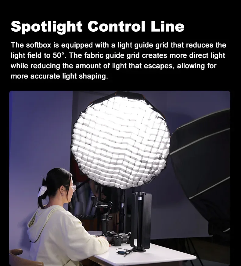 Softbox Bowen Mount CH-P 50cm 70cm 90cm Soft Box with Grid for Speedlight Flas