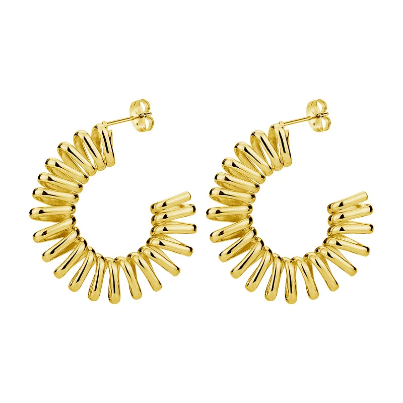 

Fashion Retro Gold Color Earrings for Women Reduced Coil Multiple Small Circle Stud Earrings Korean Wedding Party Jewelry Gift