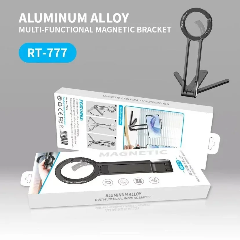 Phone Tripod Carabiner-Mounted Dual-sided Magnetic Desk Mount Phone Handle Holder For iPhone