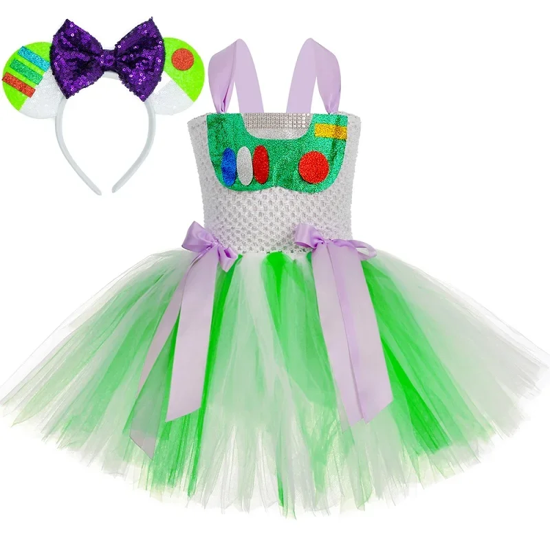 thumbnail image 1 of Disfraces de Buzz de juguete para niños, ropa de Cosplay de Halloween, ropa de Anime para niños, vestidos de fiesta de carnaval, vestido de princesa con tutú de dibujos animados elegante para niñas, 1 of 5