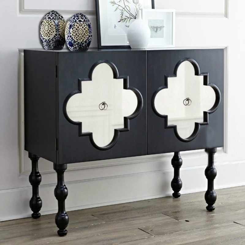 French style retro solid wood entry cabinet, minimalist modern partition cabinet, neoclassical decorative cabinet, shoe cabinet