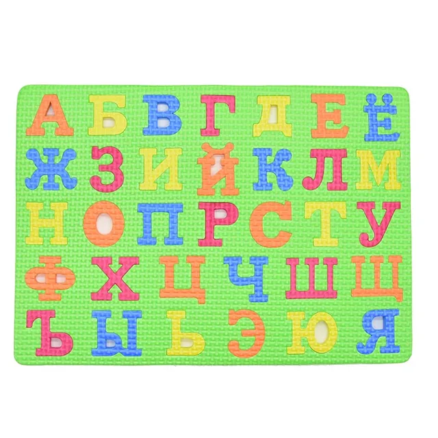 EVA Puzzle Mats 33 pcs Russian Letters and numbers & Math Symbols baby foam play  mat  educational toys for kids 6