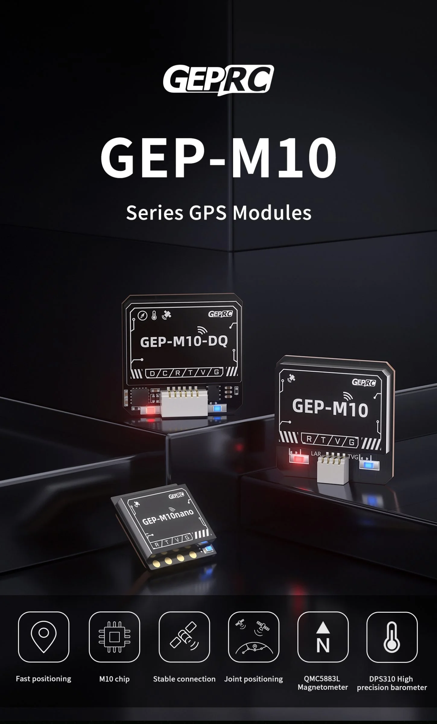 New GEP-M10 GPS Module with Series GEPRC GPS Nano/DQ Verision for MOZ7 FPV Drone Accessories Support GPS + BDS + Galileo + QZSS