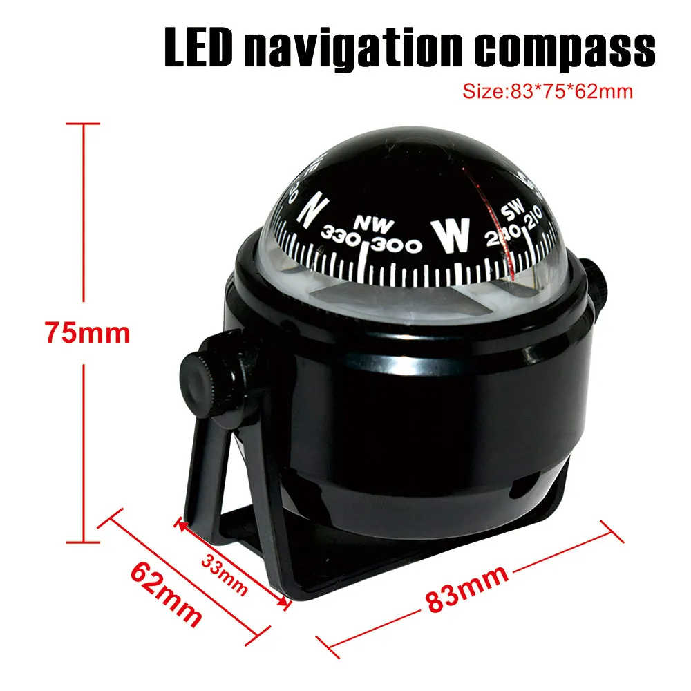 Boussole de Navigation étanche, lumière LED électronique, boussole  pivotante pour bateau de mer, Navigation Marine, positionnement, véhicule  de Camping - AliExpress