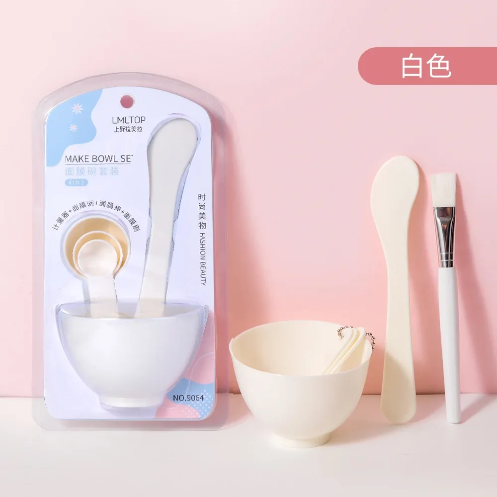DIY Gesichtsmaske Set – 5-teilig, Mit Schale, Stift, Pinsel & Messlöffel, Pink | Für Beauty-Anwendungen Zu Hause Oder Im Salon