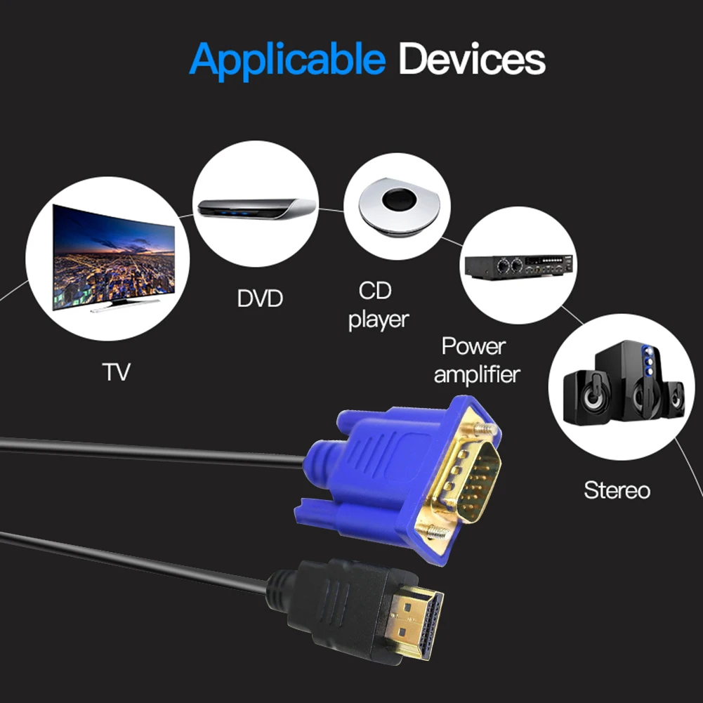 1.8m HDMI-15  VGA ̺ ȣȯ 1080P   HDTV   - ڵ, Displayer PC Ʈ ȯ