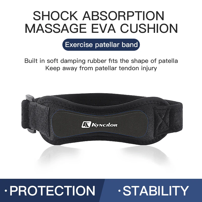 1PC Patella Kneecap Band Adjustable Silica Gel Knee Tendon Strap Protector Knee Pad Running Sports Cycling Gym Knee Support 3