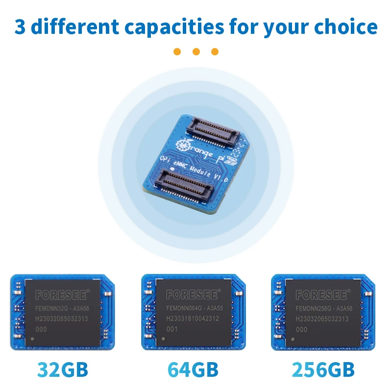 Laranja pi Além Disso Módulo Emmc 32gb 64gb 256gb Emmc 5.1 3d Flash Nand 400 mb s Leitura Rápida Velocidades de Gravação para Tablet pc Ott Telefone Inteligente - Imagem 5
