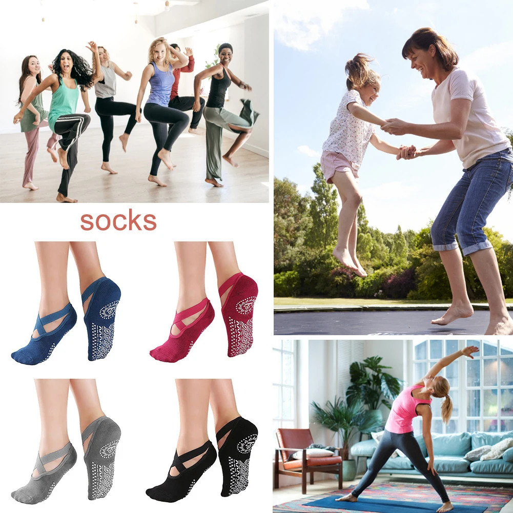 Yoga socks Women Yoga Socks Anti Slip Bandage Sports Ladies Girls Ballet Socks Dance Sock Slippers Yoga Non Slip Acupressure Mat