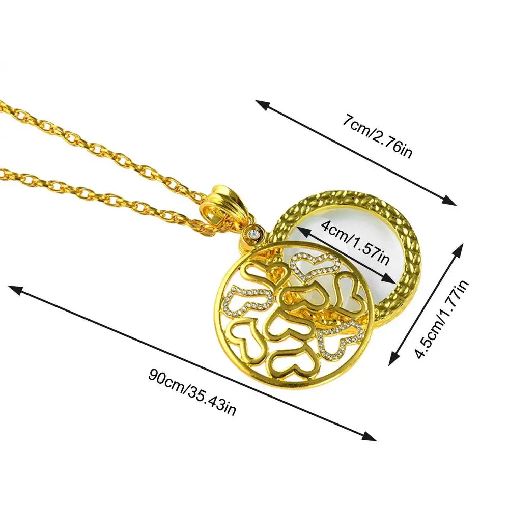 Collana Con Lente D'Ingrandimento 6x - Monocolo Unisex Con Catena 90 Cm - Design Pratico E Modaiolo - 2
