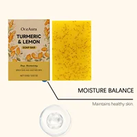 Barre de savon éclaircissante au citron et au curcuma, exfoliante, nettoyage en profondeur, réparation hydratante, lissante, rafraîchissante, éclaircissante, faite à la main 4