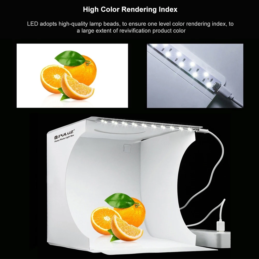 Mini Folding Lightbox Photography Photo Studio Box White Folding Lighting Softbox Photo Background Kit For DSLR Camera Phone