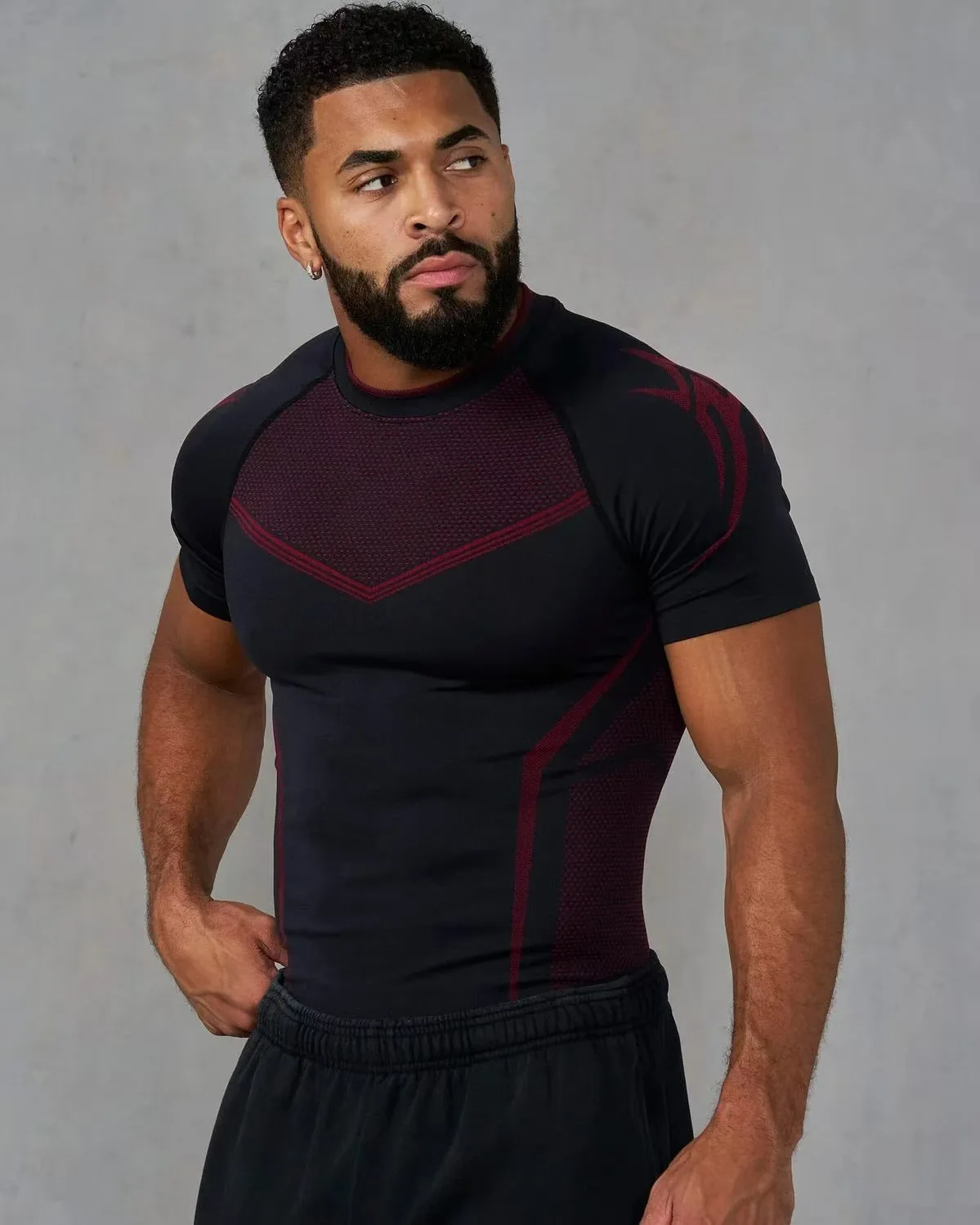 Men's Quick Dry Compression Athletic Tee - Breathable Muscle Fit Workout Shirt