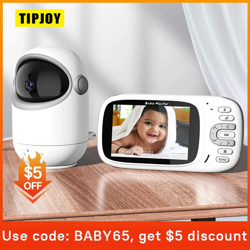 

3.2 Inch Video Baby Monitor With Digital Zoom Surveillance Camera Pan Tilt Night Vision 2-Way Audio Talk Temperature Monitoring