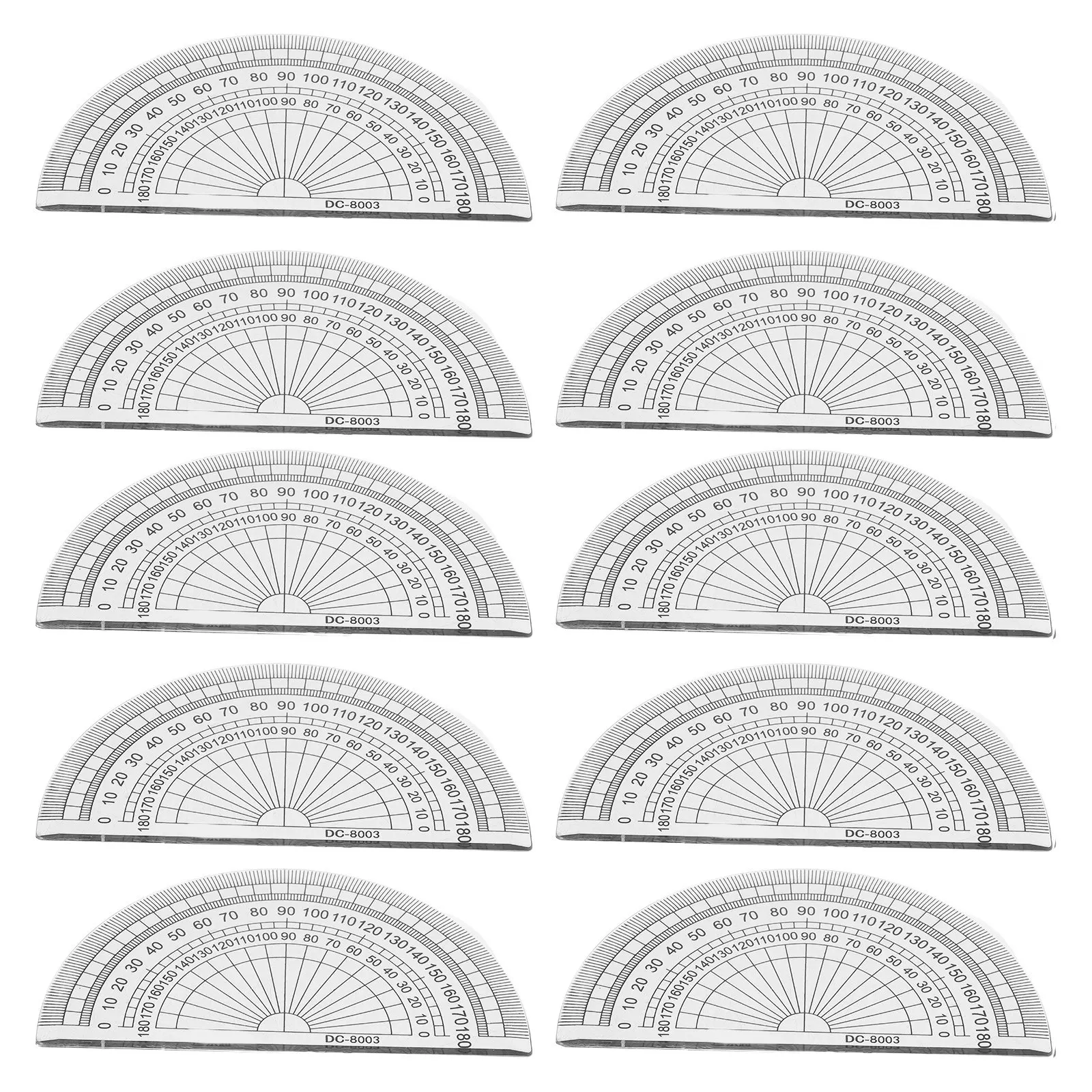 20Pcs 4 인치 10Cm 투명 플라스틱 180도 각도 측정용 각도기 학교 사무실 학생 수학 숙제 기술