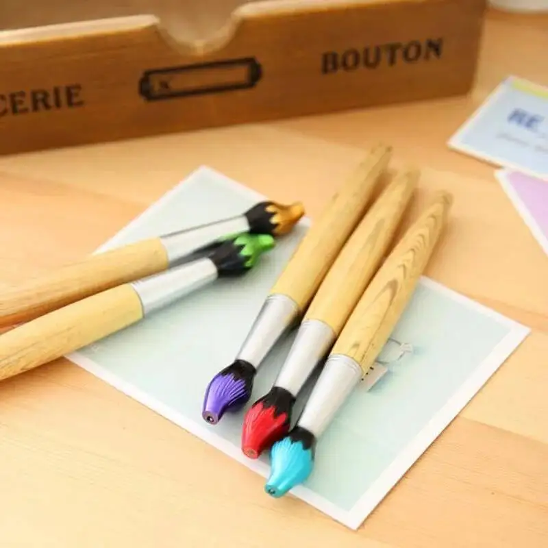 Ballpoint Pen 1 Pcs Funny Novelty Brush Shape Ballpoint Pen Office School Wooden Supplies stationery multifunction ballpoint pen,multifunctional pen,ball point pen