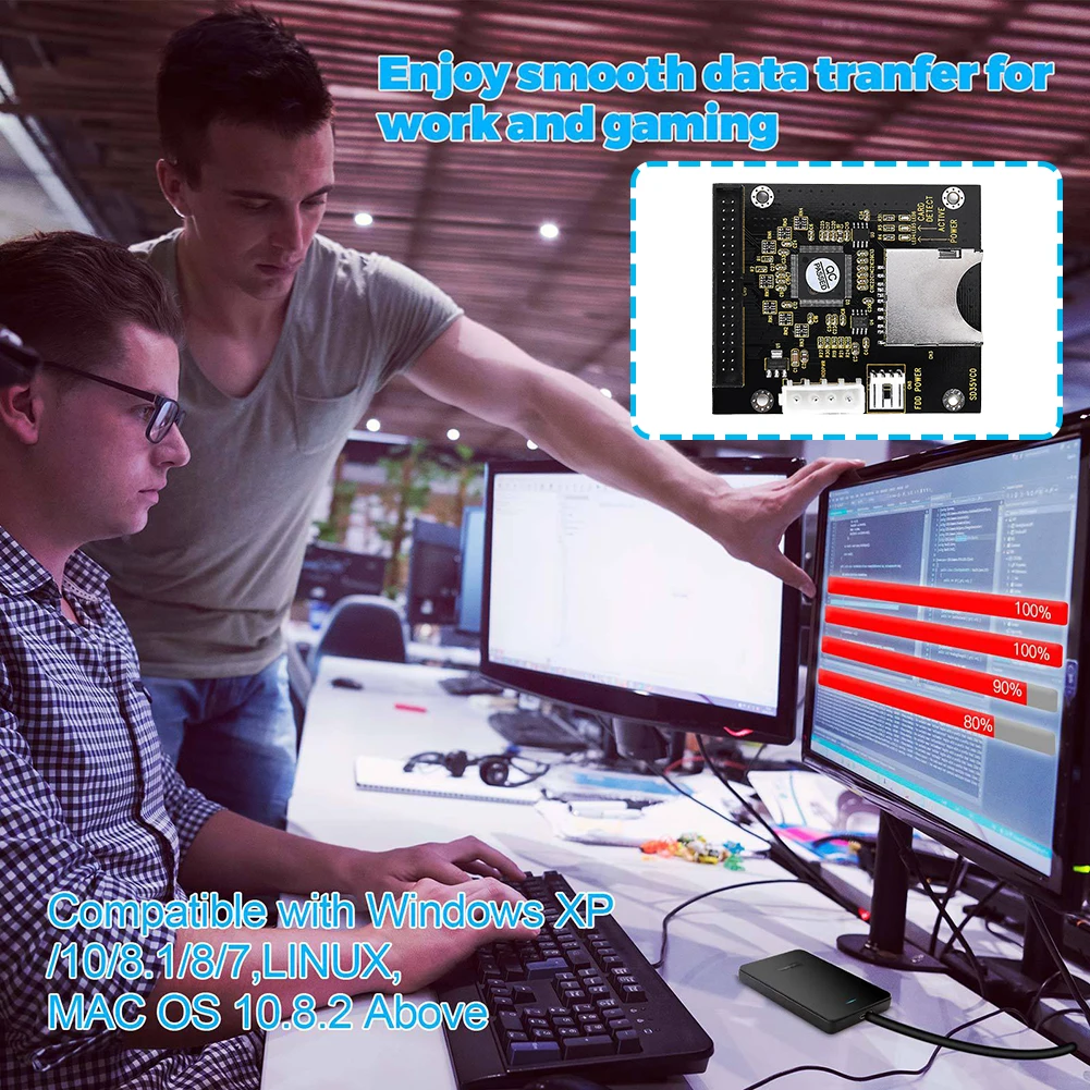 SD-3.5 ġ IDE SSD ޸ ī, SD-2.5 ġ IDE 44  ޸ Ȯ ī, Ʈ º 5V  ī