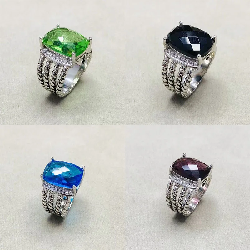 

DY Original Holiday Gift 925 Sterling Silver Colored Diamond Jewelry Women's Ring