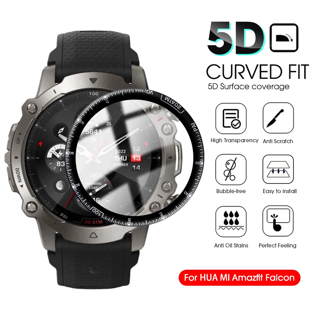 2 Pezzi 3D Pmma Pellicola Curva Per Huami Amazfit Falcon Pellicola Protettiva Per Schermo Pellicola Protettiva Per Amazfit Falcon Full Cover