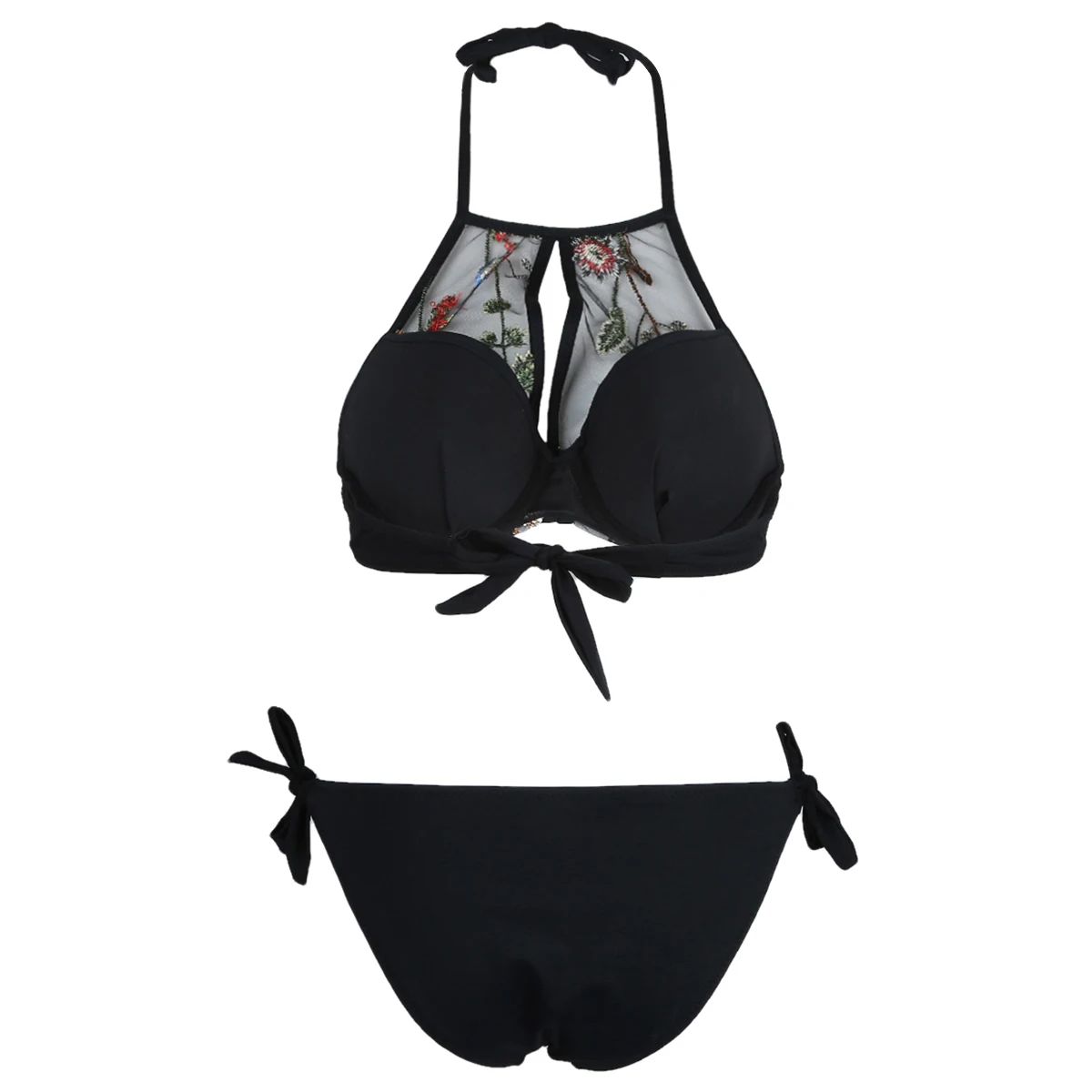 Push Up Bikini Set Women Swimwear Sexy Padded Bra With Underwire Summer Black Print Bathing Suit Bandage Female Beachwear