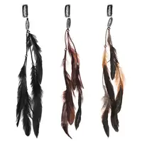 Pinces à cheveux en plumes colorées pour femmes, ULà cheveux, bande de sauna, coiffure fantaisie, fête, mode, extension de cheveux en plumes 2