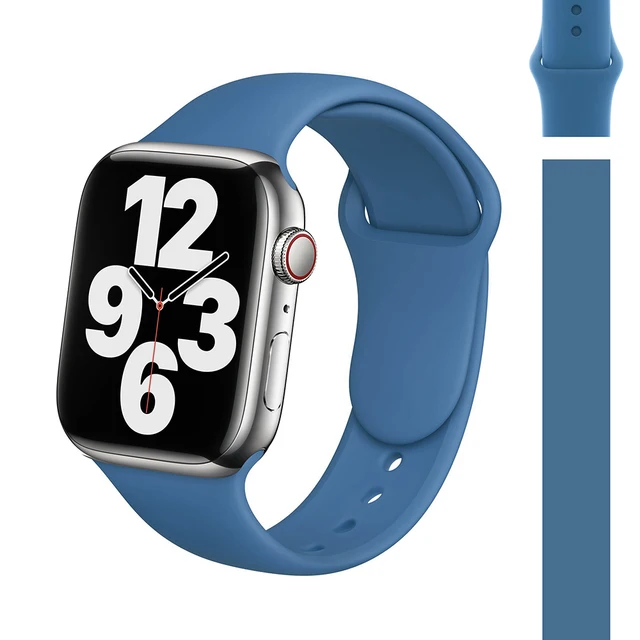 Silicone Strap for Apple Watch Band 45mm 41mm 44mm 40mm 42mm 38mm Correa Watchband Armband Bracelet iWatch Series 7 SE 6 5 4 3 2 27